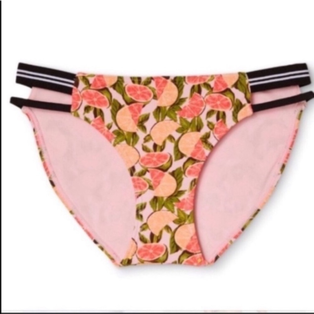 Xhilaration Citrus Print Bikini Bottom Women’s Medium Tropical Fruit Pink Orange - Picture 2 of 6